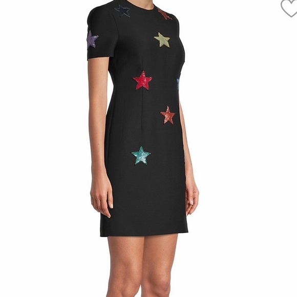 VALENTINO COUTURE STAR ⭐️ EMBELLISHED SHIFT DRESS IN BLACK SIZE US 4 - Picture 6 of 16